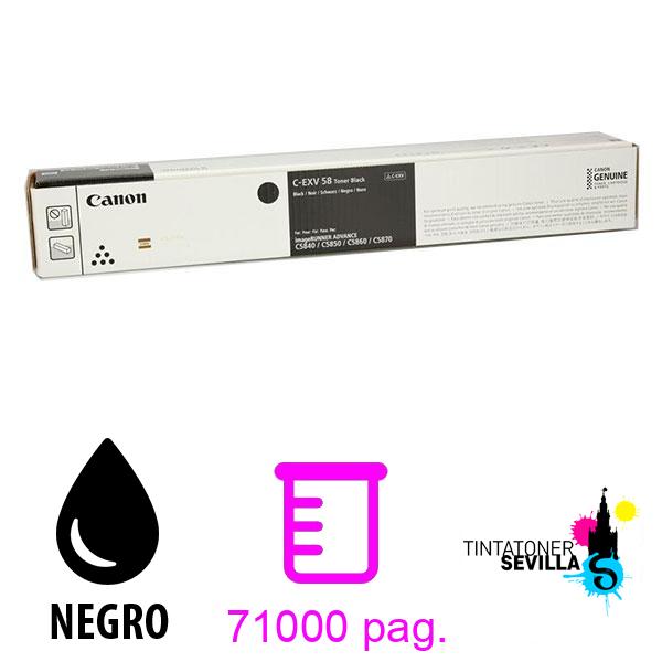 Tóner Original Canon C-EXV58 Negro 3763C002