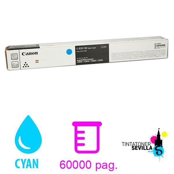 Tóner Original Canon C-EXV58 Cyan
