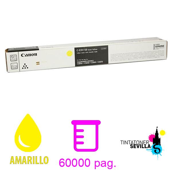 Tóner Original Canon C-EXV58 Amarillo