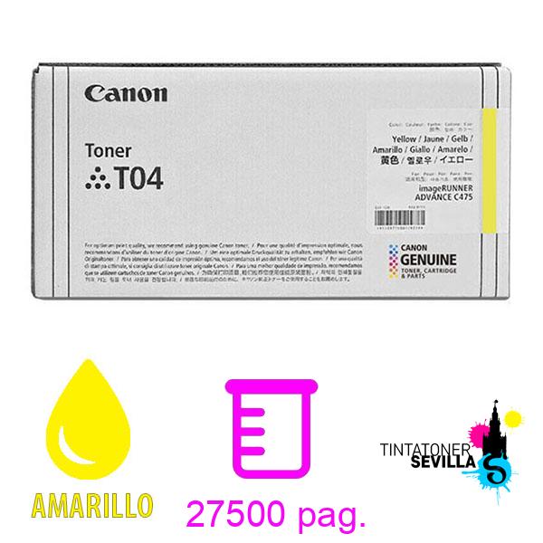 Original Tóner Canon T04 Amarillo 2977C001