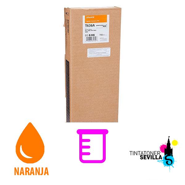 Original Cartucho Epson T636A Naranja C13T636A00