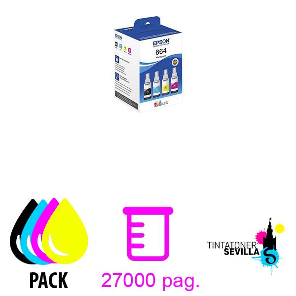 Imagen del producto Original Cartucho Epson Multipack 664 Negro / cian / Magenta / Amarillo (C13T664640)