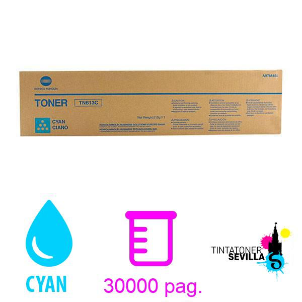 Imagen del producto Tóner Original Konica Minolta Bizhub C452 / C552 / C652 Cyan A0TM450 / TN-613C / TN613