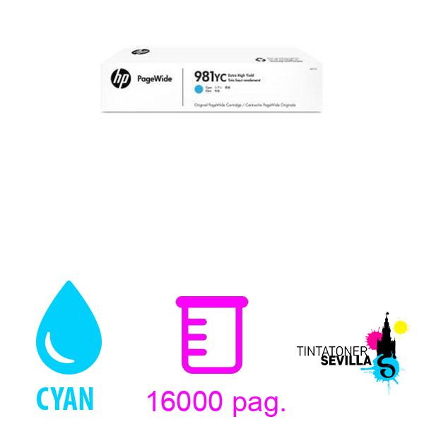 Original Cartucho HP 981YC Cyan Extra High Yield LOR17YC
