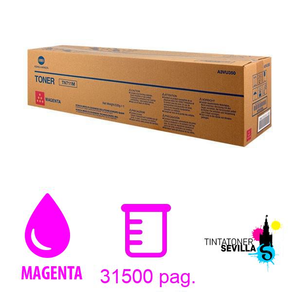 Imagen del producto Tóner Original Konica Minolta Bizhub C654 / C754 Magenta A3VU350 / TN-711M / TN711