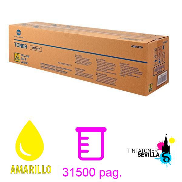Imagen del producto Tóner Original Konica Minolta Bizhub C654 / C754 Amarillo A3VU250 / TN-711Y / TN711