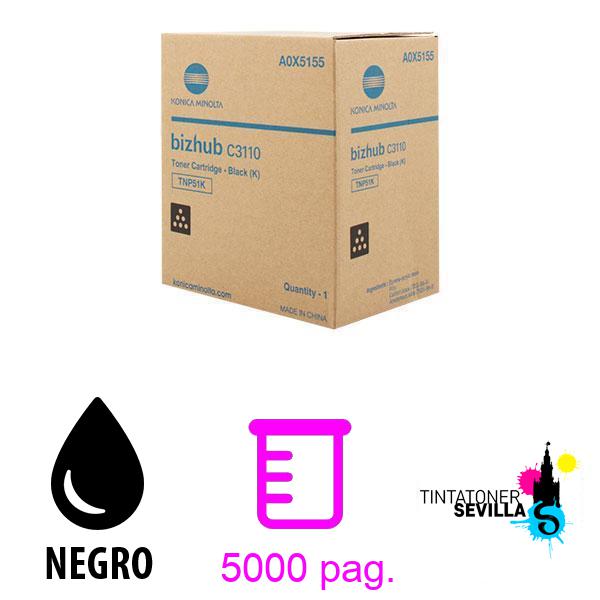 Imagen del producto Tóner Original Konica Minolta Bizhub C3110 Negro TNP51 K / A0X5155