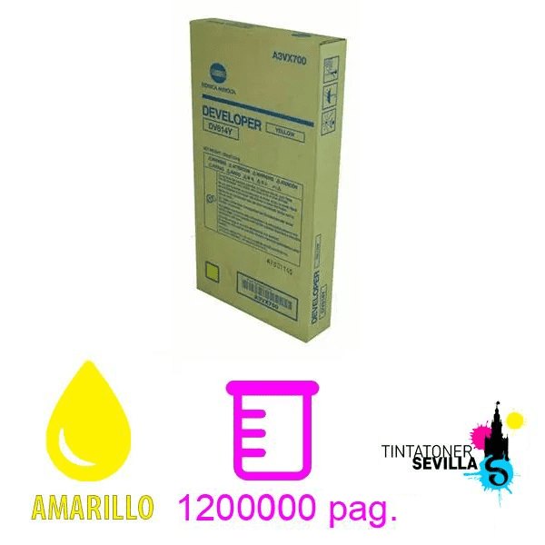 Revelador Original Konica Minolta DV-614A Amarillo (A3VX700)