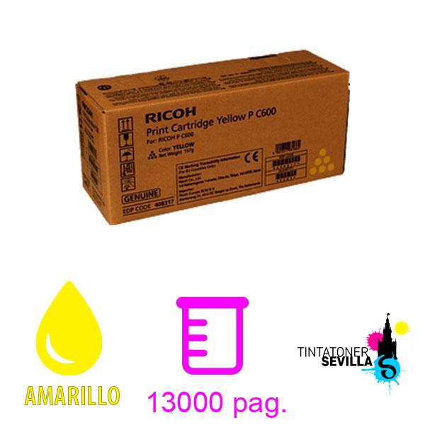 Tóner Original Ricoh P-C600 Amarillo 408317