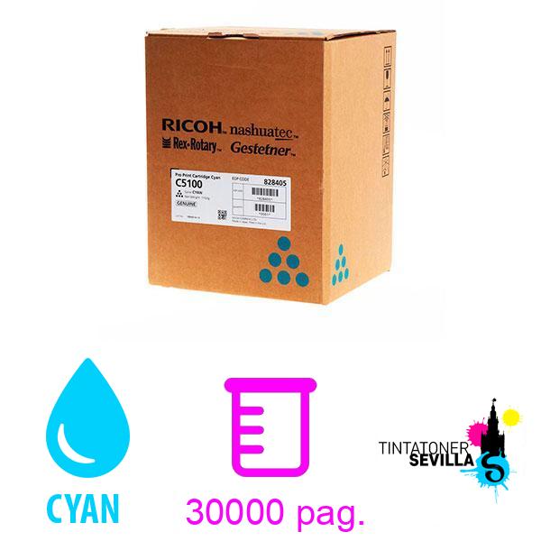 Tóner Original Ricoh Pro C5100 / C5110 Cyan 828405