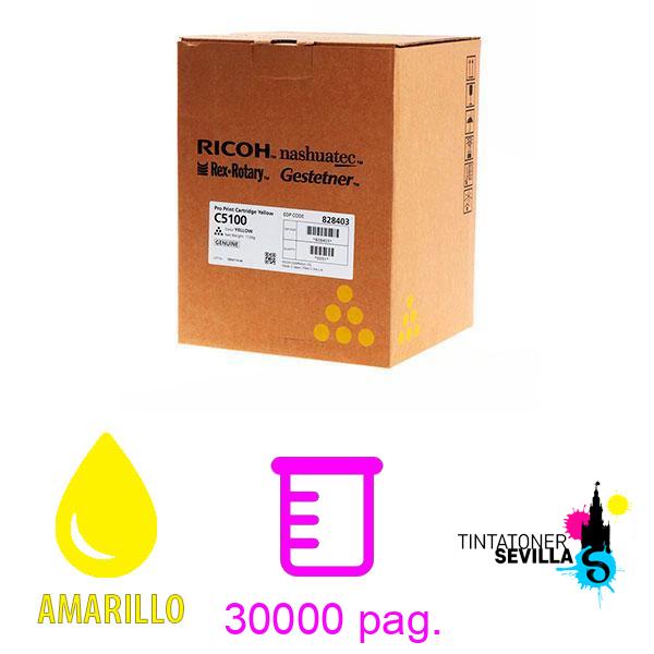 Tóner Original Ricoh Pro C5100 / C5110 Amarillo 828403