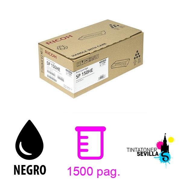 Original Tóner Ricoh SP150 HE Negro (408010)