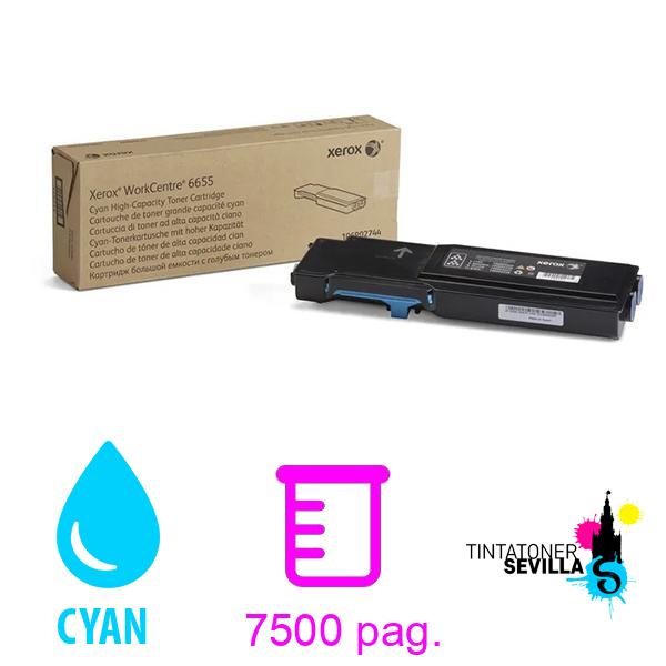 Tóner Original Xerox Workcenter 6655 Cyan 106R02744